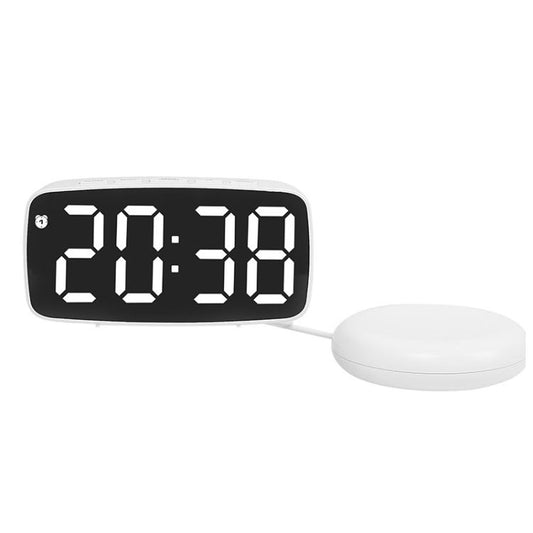 LED Electronic Alarm Clock Bedside Vibrator Clock, Color: White Shell White Light by bashfashion