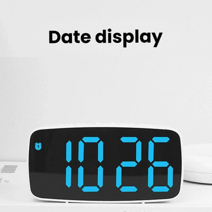 LED Electronic Alarm Clock Bedside Vibrator Clock, Color: White Shell Blue Light by bashfashion
