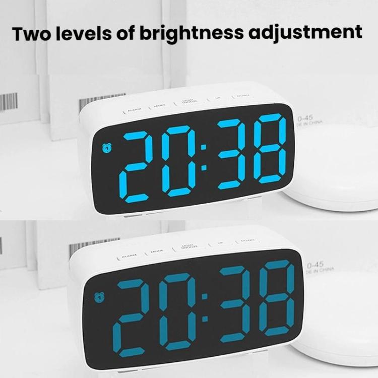 LED Electronic Alarm Clock Bedside Vibrator Clock, Color: White Shell Green Light by bashfashion