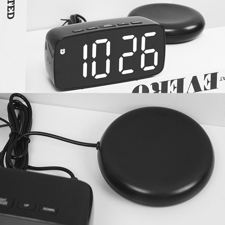 LED Electronic Alarm Clock Bedside Vibrator Clock, Color: Black Shell Green Light by bashfashion