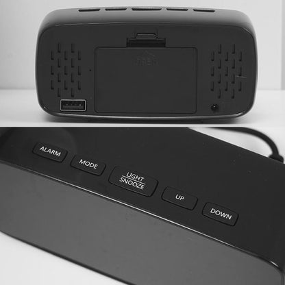 LED Electronic Alarm Clock Bedside Vibrator Clock, Color: Black Shell Blue Light by bashfashion