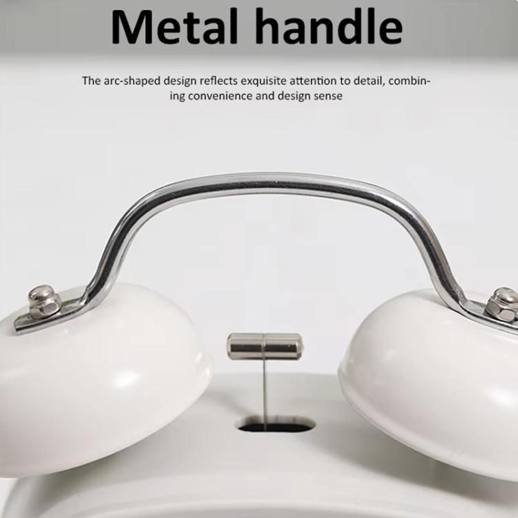 Loud Metal Powerful Ringing Clock LED Multifunction Clock, Color: Black Shell Red Light by bashfashion