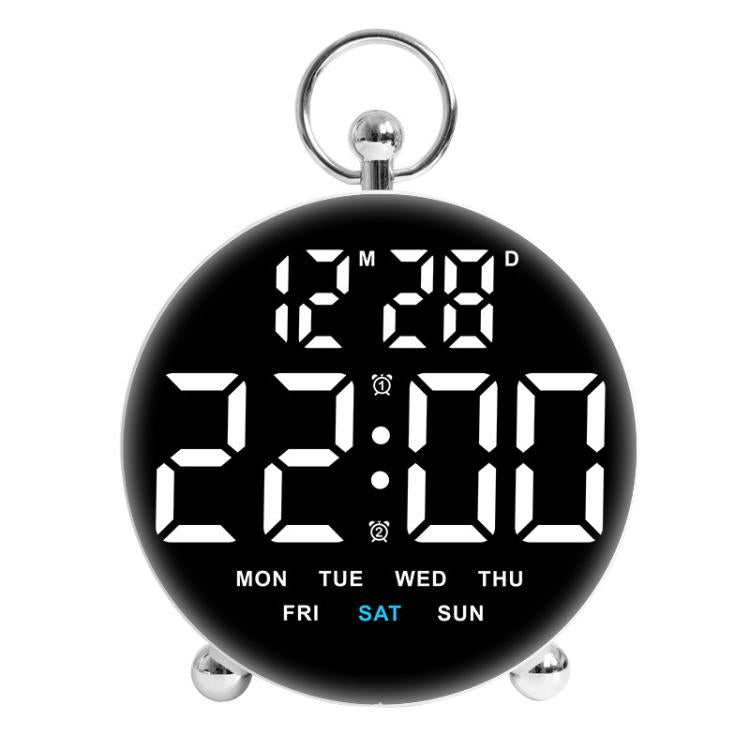 LED Multi-Function Digital Clock Student Desktop Digital Timepiece Plug-in Alarm Clock(White) by bashfashion