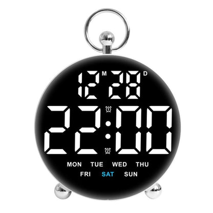 LED Multi-Function Digital Clock Student Desktop Digital Timepiece Plug-in Alarm Clock(White) by bashfashion