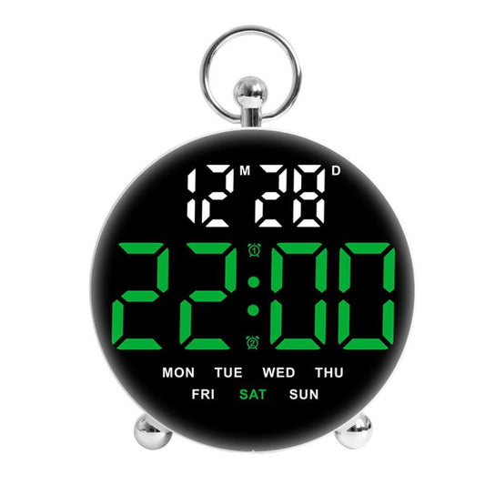 LED Multi-Function Digital Clock Student Desktop Digital Timepiece Plug-in Alarm Clock(Green) by bashfashion