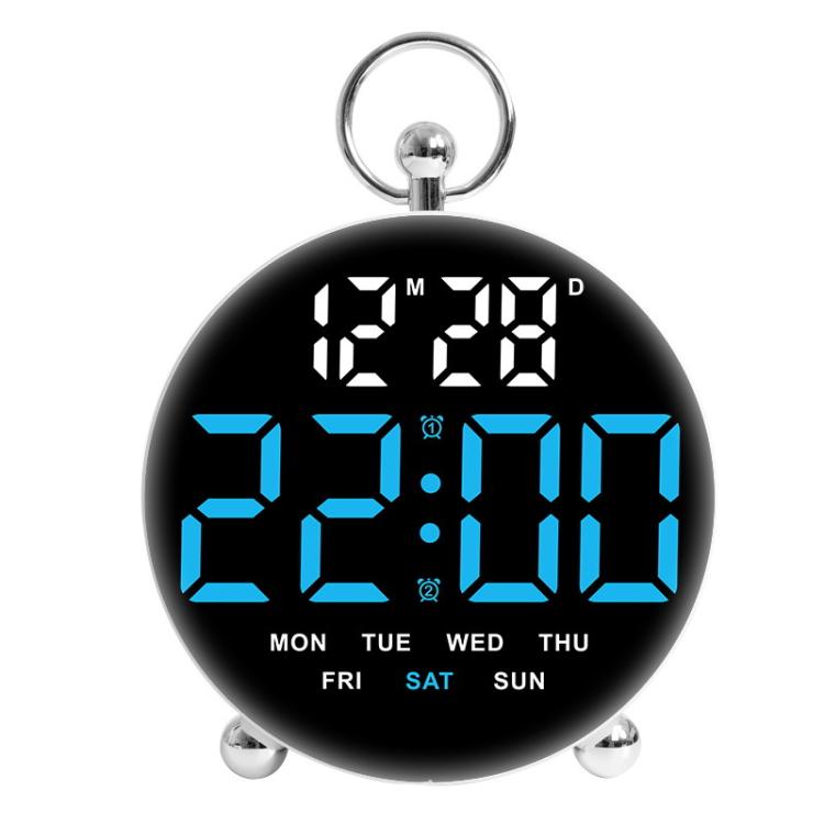 LED Multi-Function Digital Clock Student Desktop Digital Timepiece Plug-in Alarm Clock(Blue) by bashfashion