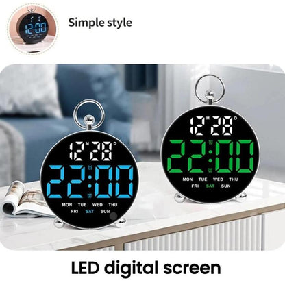 LED Multi-Function Digital Clock Student Desktop Digital Timepiece Plug-in Alarm Clock(Green) by bashfashion