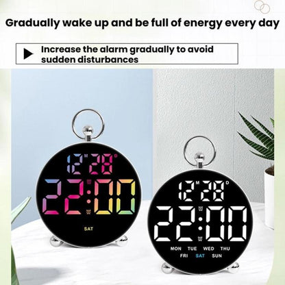 LED Multi-Function Digital Clock Student Desktop Digital Timepiece Plug-in Alarm Clock(White) by bashfashion