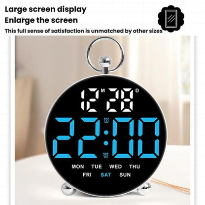 LED Multi-Function Digital Clock Student Desktop Digital Timepiece Plug-in Alarm Clock(Blue) by bashfashion