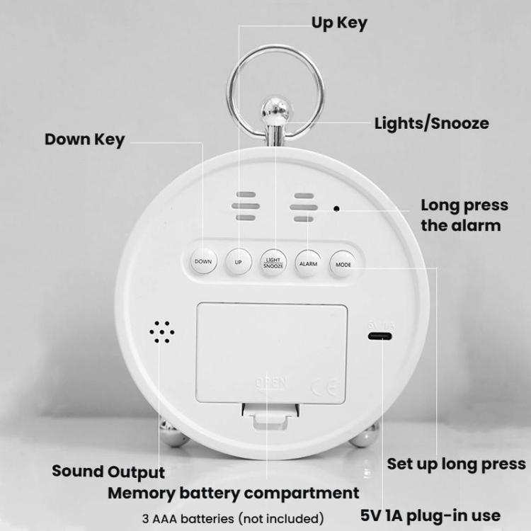 LED Multi-Function Digital Clock Student Desktop Digital Timepiece Plug-in Alarm Clock(Blue) by bashfashion