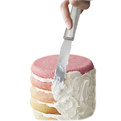 Stainless Steel Cream Spatula Stainless Steel Bell Knife Cake Spatula Baking Scraper Baking Tools(8-Inch Curved Knife) by bashfashion