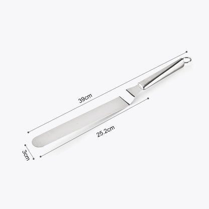 Stainless Steel Cream Spatula Stainless Steel Bell Knife Cake Spatula Baking Scraper Baking Tools(10-Inch Curved Knife) by bashfashion