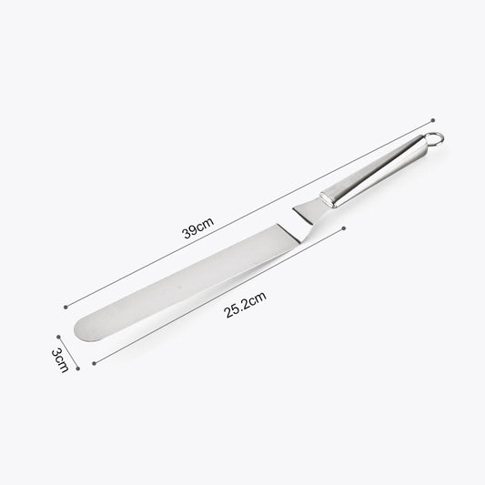 Stainless Steel Cream Spatula Stainless Steel Bell Knife Cake Spatula Baking Scraper Baking Tools(10-Inch Curved Knife) by bashfashion