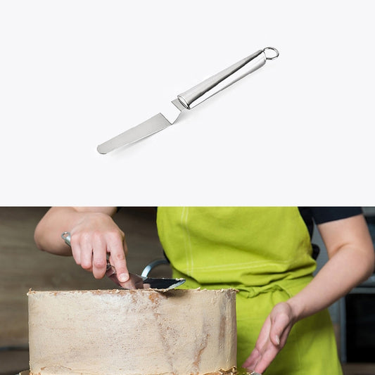 Stainless Steel Cream Spatula Stainless Steel Bell Knife Cake Spatula Baking Scraper Baking Tools(4-Inch Curved Knife) by bashfashion