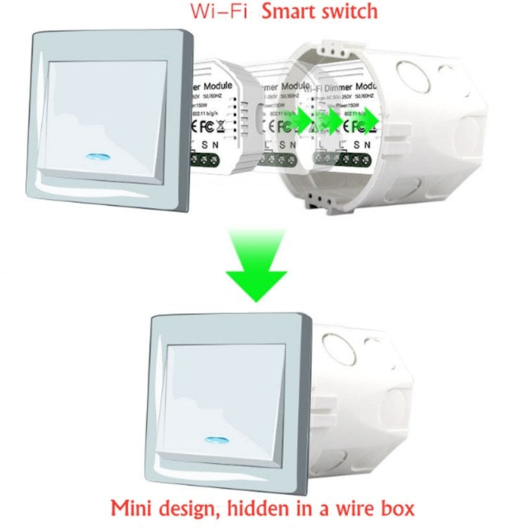 Concealed Wifi Smart Switch Dimmer Switch And Traditional Switch Dual Control Smart Switch by bashfashion