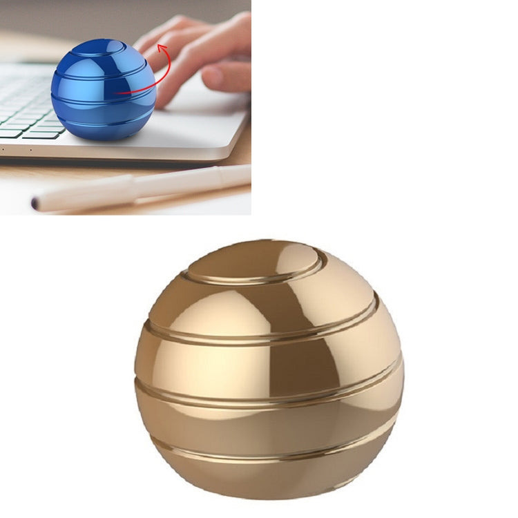 Fully Disassembled Rotating Tabletop Ball Decompression Gyroscope Tabletop Toy, Specification:Diameter 45mm(Gold) by bashfashion