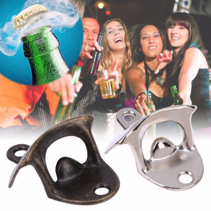 2 PCS Vintage Bottle Opener Wall Mounted Wine Beer Opener(Antique Bronze) by bashfashion