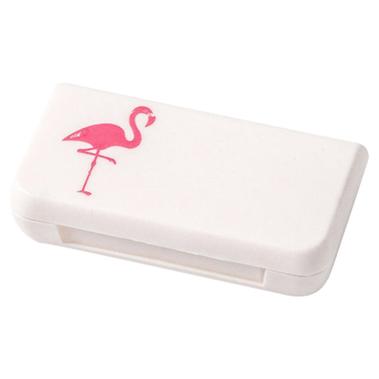 2 PCS Portable Mini Pill Case 3 Grids Travel Home Drugs Container Holder Cases Storage Box(Flamingo) by bashfashion