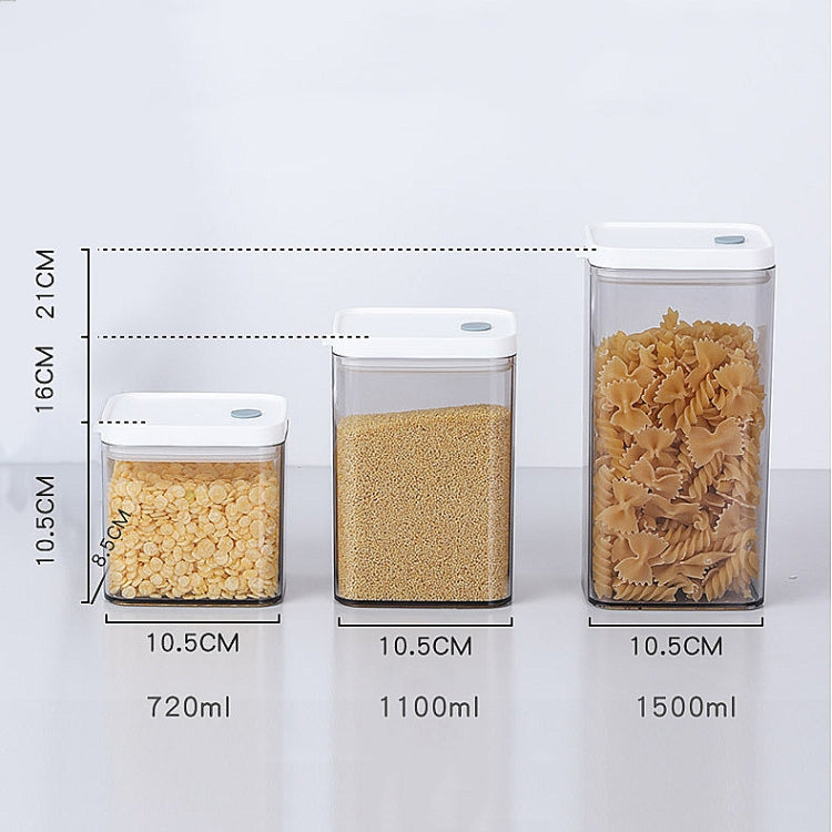 Household Coarse Grain Transparent Sealed Jar Food Grade Storage Jar Dried Fruit Snack Storage Jar with Lid, Capacity:1500ml by bashfashion