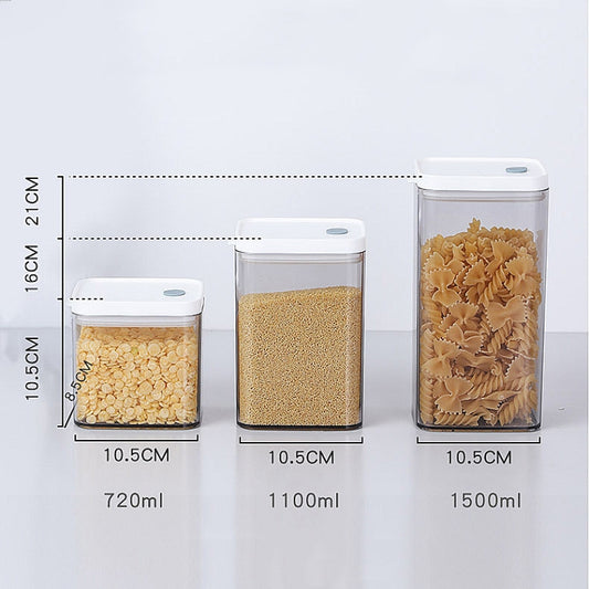 Household Coarse Grain Transparent Sealed Jar Food Grade Storage Jar Dried Fruit Snack Storage Jar with Lid, Capacity:1500ml by bashfashion