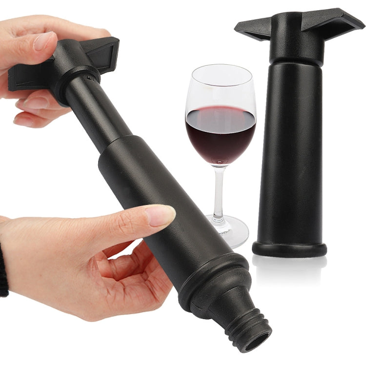 Red Wine Vacuum Pump Freshener Silicone Wine Stopper Set, Specification:Black Pump 2 Stoppers (Box) by bashfashion