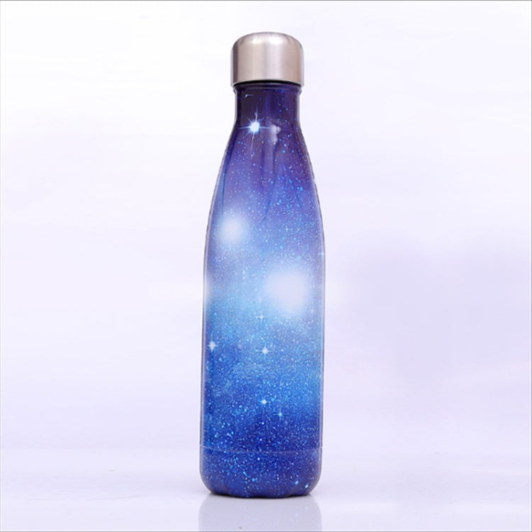 Starry Sky Pattern Thermal Cup Vacuum Flask Heat Water Bottle Portable Stainless Steel Sports Kettle, Capacity:500ml(Blue) by bashfashion