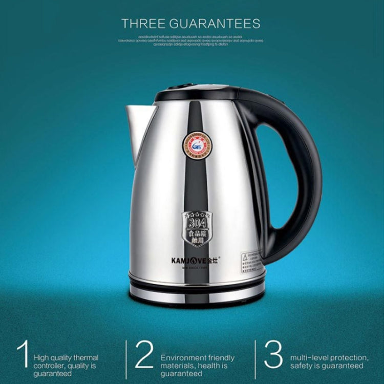 KAMJOVE T-190 Kettle Food Contact 304 Stainless Steel 2L Electric Kettle CN Plug(T-190 2L) by KAMJOVE