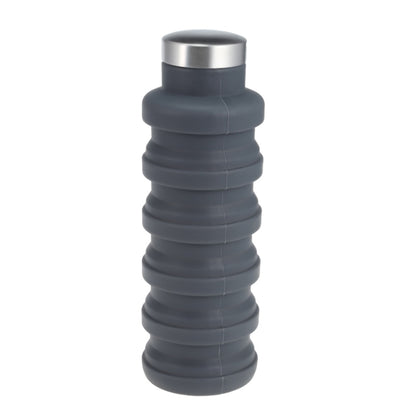 Portable Silicone Water Bottle Retractable Folding Coffee Bottle Outdoor Travel Drinking Sport Drink Kettle,Capacity:500ml(Gray) by bashfashion