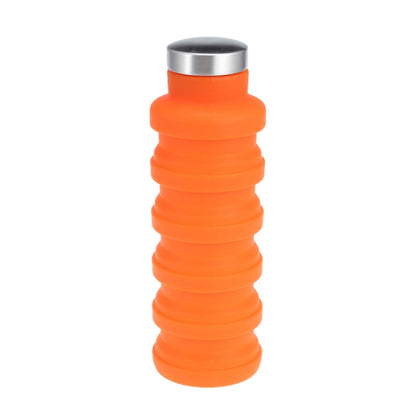 Portable Silicone Water Bottle Retractable Folding Coffee Bottle Outdoor Travel Drinking Sport Drink Kettle,Capacity:500ml(Orange) by bashfashion
