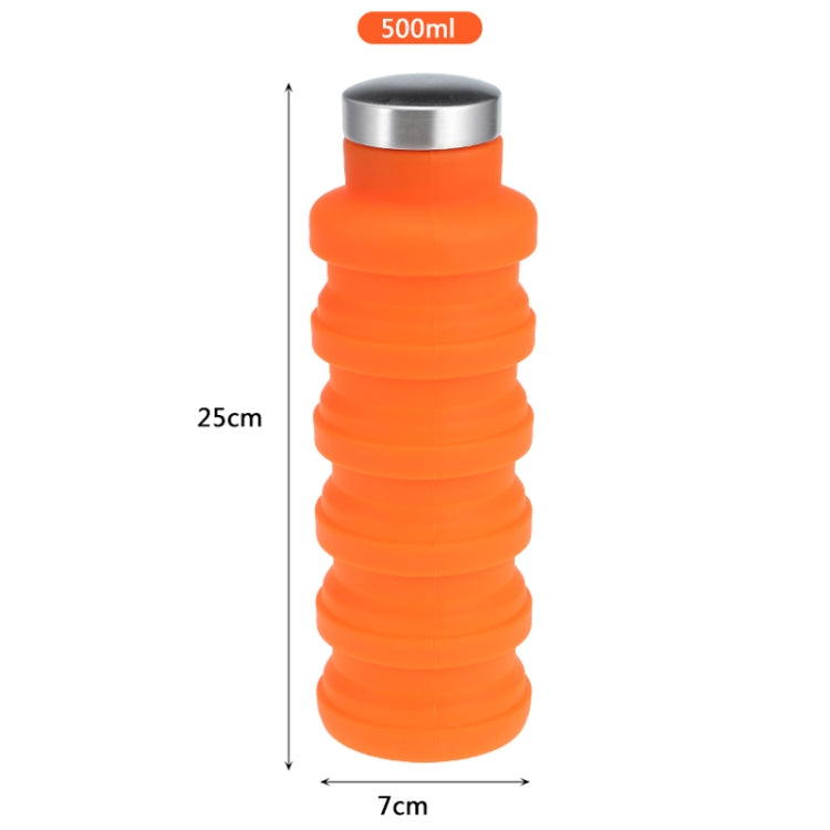 Portable Silicone Water Bottle Retractable Folding Coffee Bottle Outdoor Travel Drinking Sport Drink Kettle,Capacity:500ml(Purple) by bashfashion