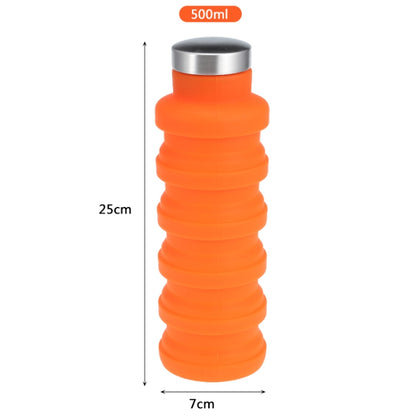 Portable Silicone Water Bottle Retractable Folding Coffee Bottle Outdoor Travel Drinking Sport Drink Kettle,Capacity:500ml(Purple) by bashfashion