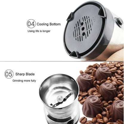 Multi-functional Coffee Grinder Stainless Electric Bean Grinder Herbal Medicine Grinding Machine, EU Plug by bashfashion