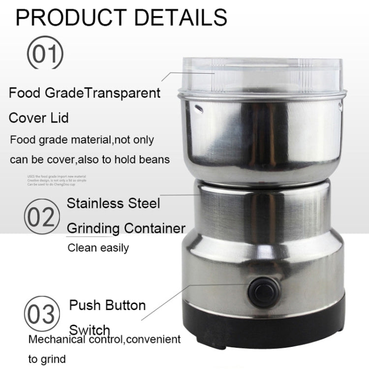 Multi-functional Coffee Grinder Stainless Electric Bean Grinder Herbal Medicine Grinding Machine, AU Plug by bashfashion
