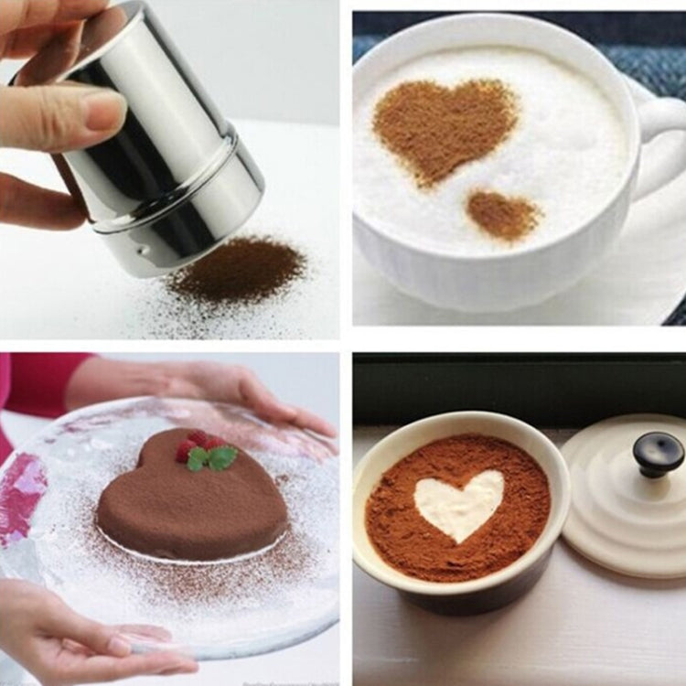 Stainless Steel 304 Dusting Powder Condiment Tank Fine Mesh Barrel Cocoa Powder Household Kitchen Tools by bashfashion