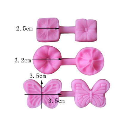 2 PCS Flower Texture Silicone Mould Petal Grain Road Four-Leaf Clover Two-Piece Pressed Ultra-Light Clay Soft Clay Tool(3 Sets) by bashfashion