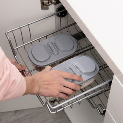 5 PCS Double Grid Kitchen Food Multigrain Sealed Jar Multifunctional Refrigerator Storage Box with Lid(Gray) by bashfashion