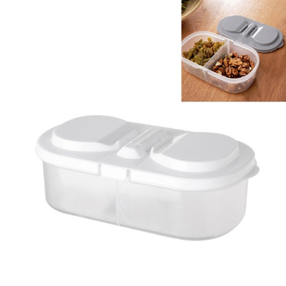 5 PCS Double Grid Kitchen Food Multigrain Sealed Jar Multifunctional Refrigerator Storage Box with Lid(White) by bashfashion