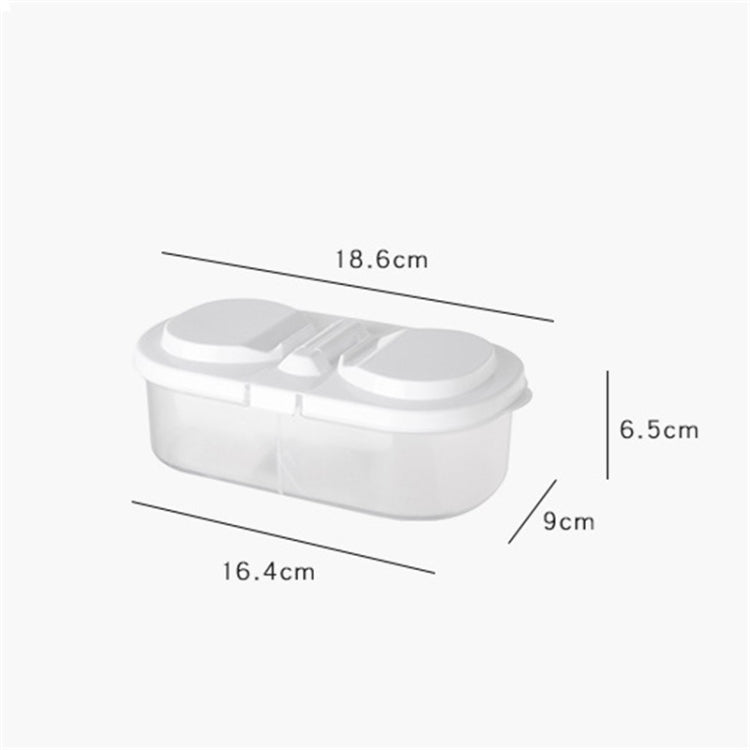 5 PCS Double Grid Kitchen Food Multigrain Sealed Jar Multifunctional Refrigerator Storage Box with Lid(White) by bashfashion