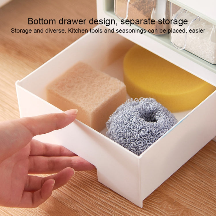 Multifunctional Spice Bottle Storage Rack Multi-layer Kitchen Supplies Knife Holder Combination Set Device Rack(Green) by bashfashion