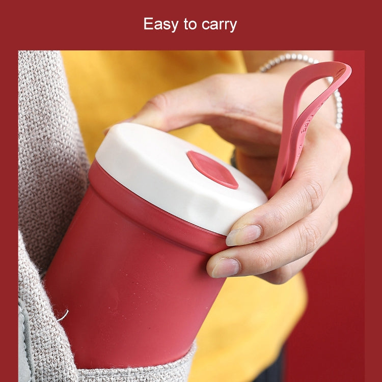 Creative Plastic Breakfast Drink Porridge Soup Anti-scald Microwave Oven Soup Cup(Red) by bashfashion