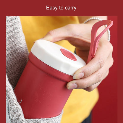 Creative Plastic Breakfast Drink Porridge Soup Anti-scald Microwave Oven Soup Cup(Red) by bashfashion