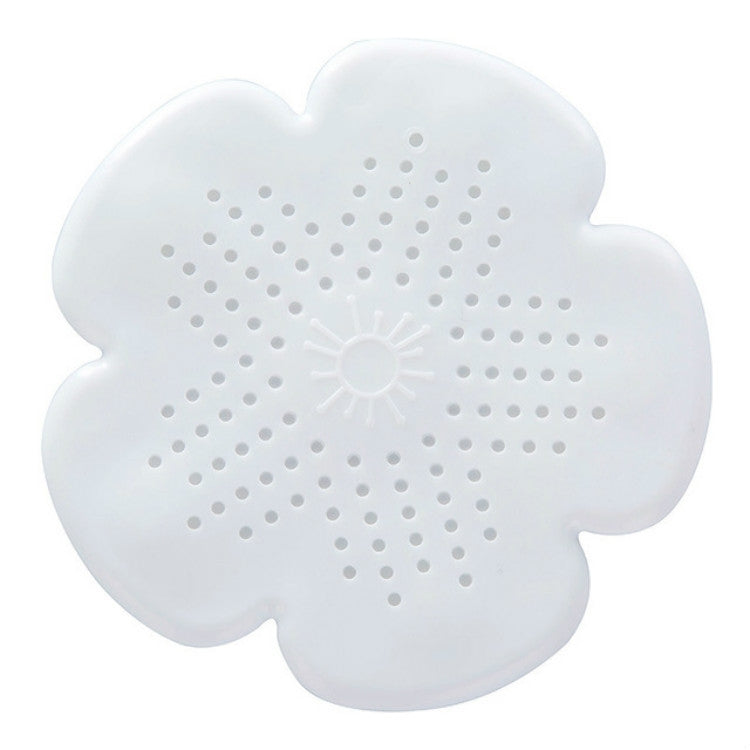 Flower Shape Bathroom Floor Drain Hair Stopper Filter Sink Strainer(White) by bashfashion