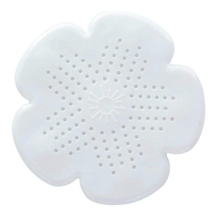 Flower Shape Bathroom Floor Drain Hair Stopper Filter Sink Strainer(White) by bashfashion