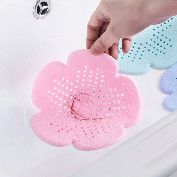 Flower Shape Bathroom Floor Drain Hair Stopper Filter Sink Strainer(White) by bashfashion