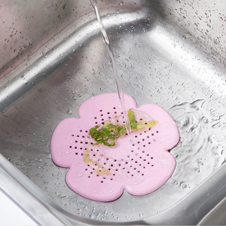 Flower Shape Bathroom Floor Drain Hair Stopper Filter Sink Strainer(White) by bashfashion