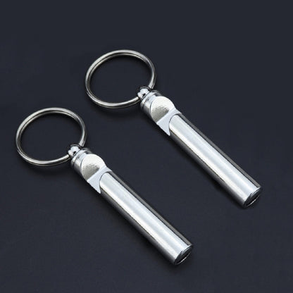 2 PCS Metal Whistle Bottle Opener Keychain Creative Multifunctional Key Ring Pendant, Color:Silver by bashfashion