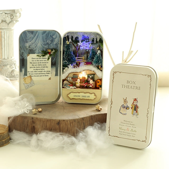 DIY Box Theater Nostalgic Theme Miniature Scene Wooden Puzzle Toy Doll House(Q003) by bashfashion