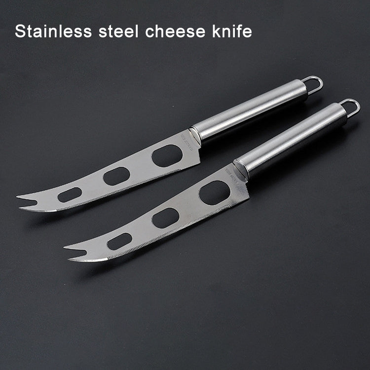 Stainless Steel Cheese Knife With Fork Tip Cheese Butter Knife Slicer Butter Pizza Cutter by bashfashion