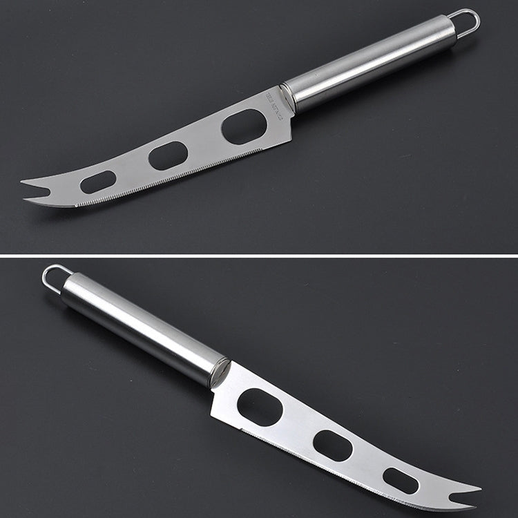 Stainless Steel Cheese Knife With Fork Tip Cheese Butter Knife Slicer Butter Pizza Cutter by bashfashion