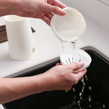 Dustproof Kitchen Drain Household Plastic Cutlery Storage Chopsticks Box with Lid(White) by bashfashion